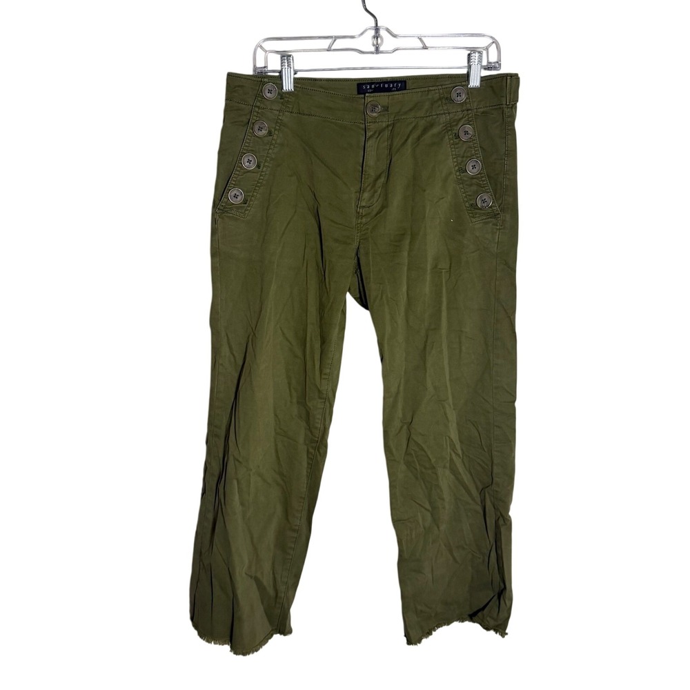 Sanctuary Standard Surplus Mens 28 Olive Green Sailor Crop‎ Pants CP0618CTO